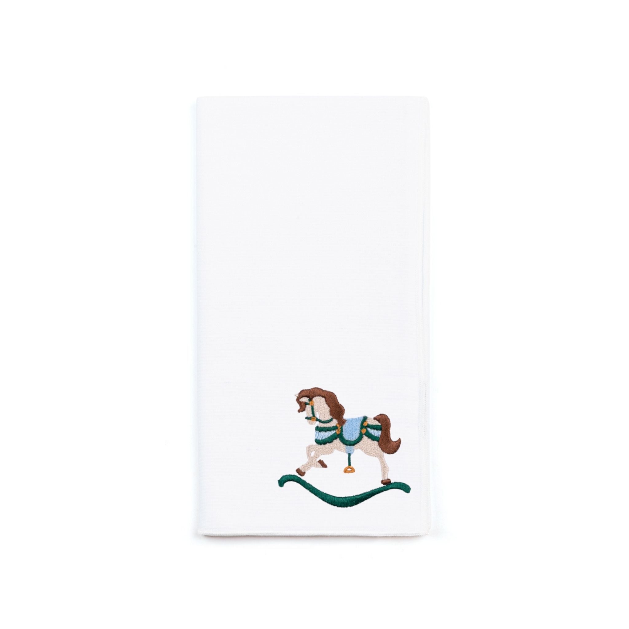 White Nazaré napkins with horse embroidery - Torres Novas