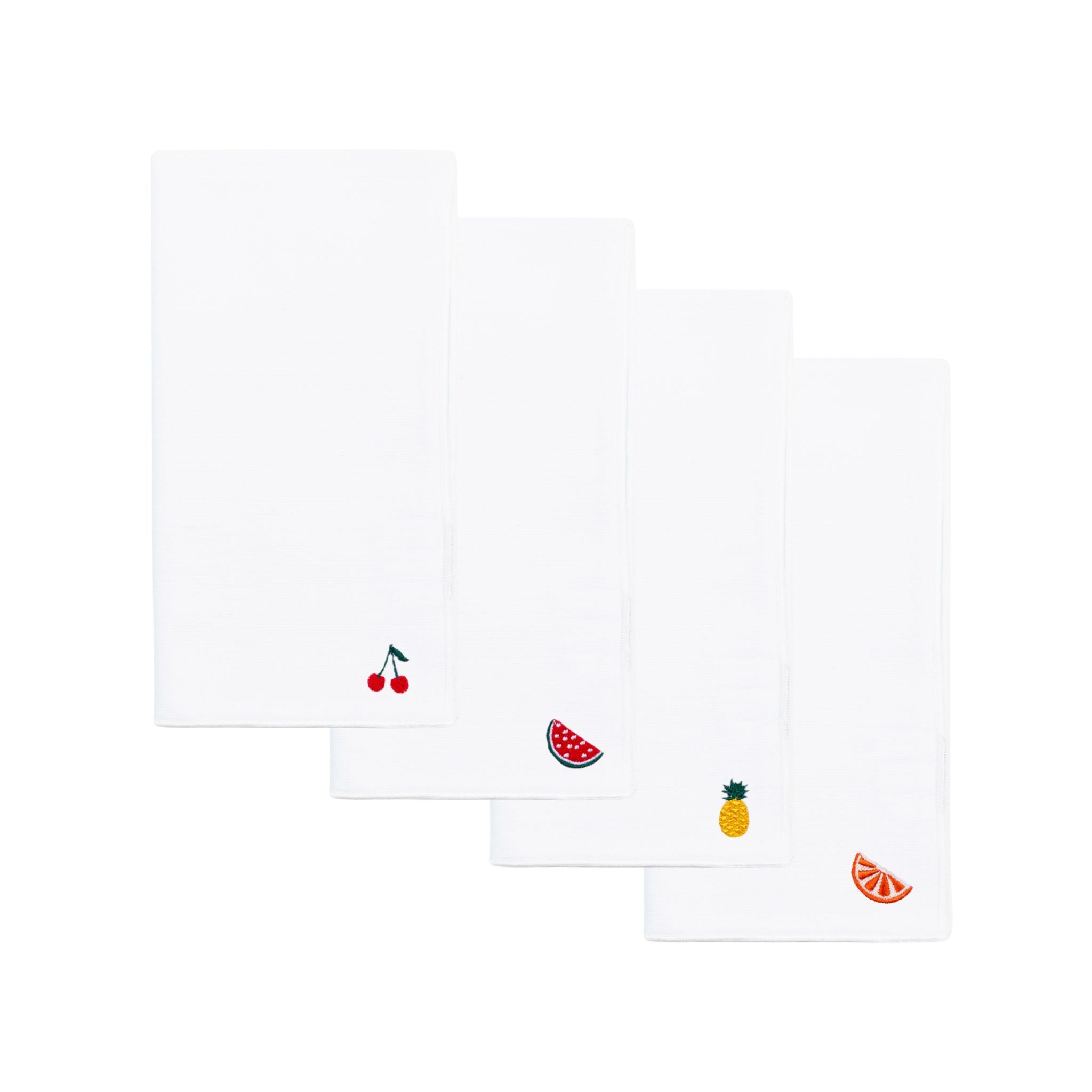 White Nazaré napkins with fruit embroidery - Torres Novas