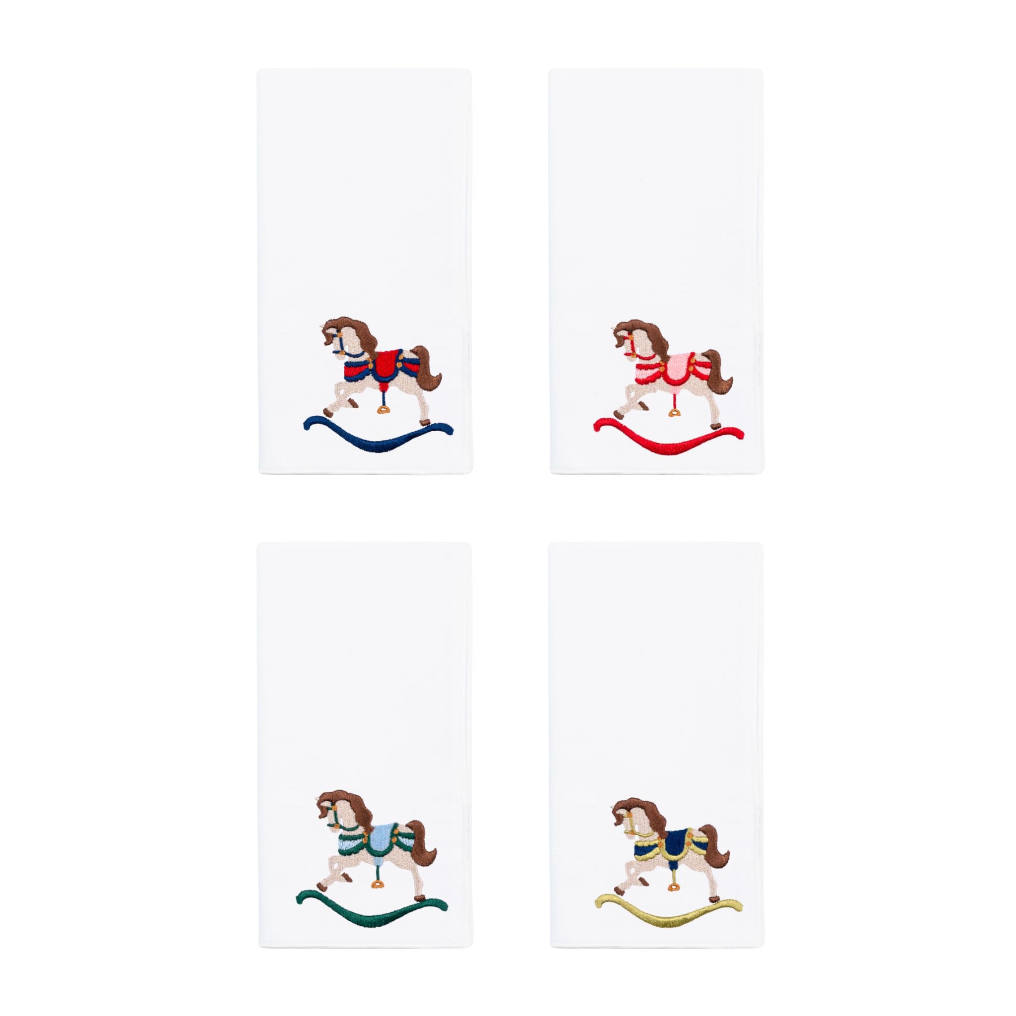 White Nazaré napkins with horse embroidery - Torres Novas