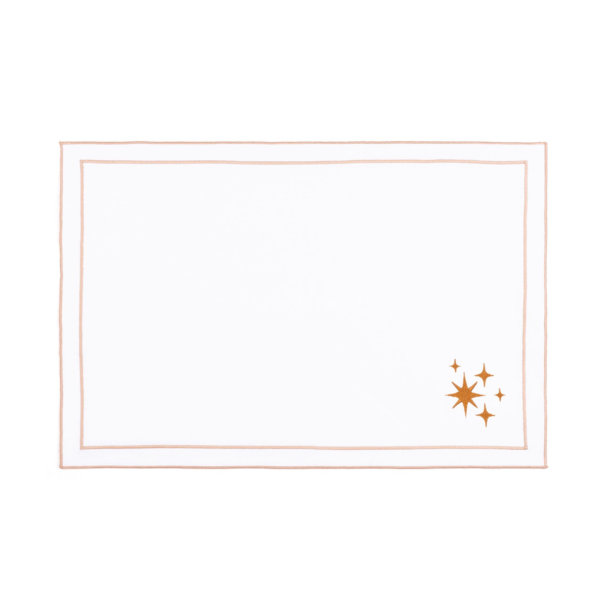 Nazaré white cotton table linen with embroidered stars