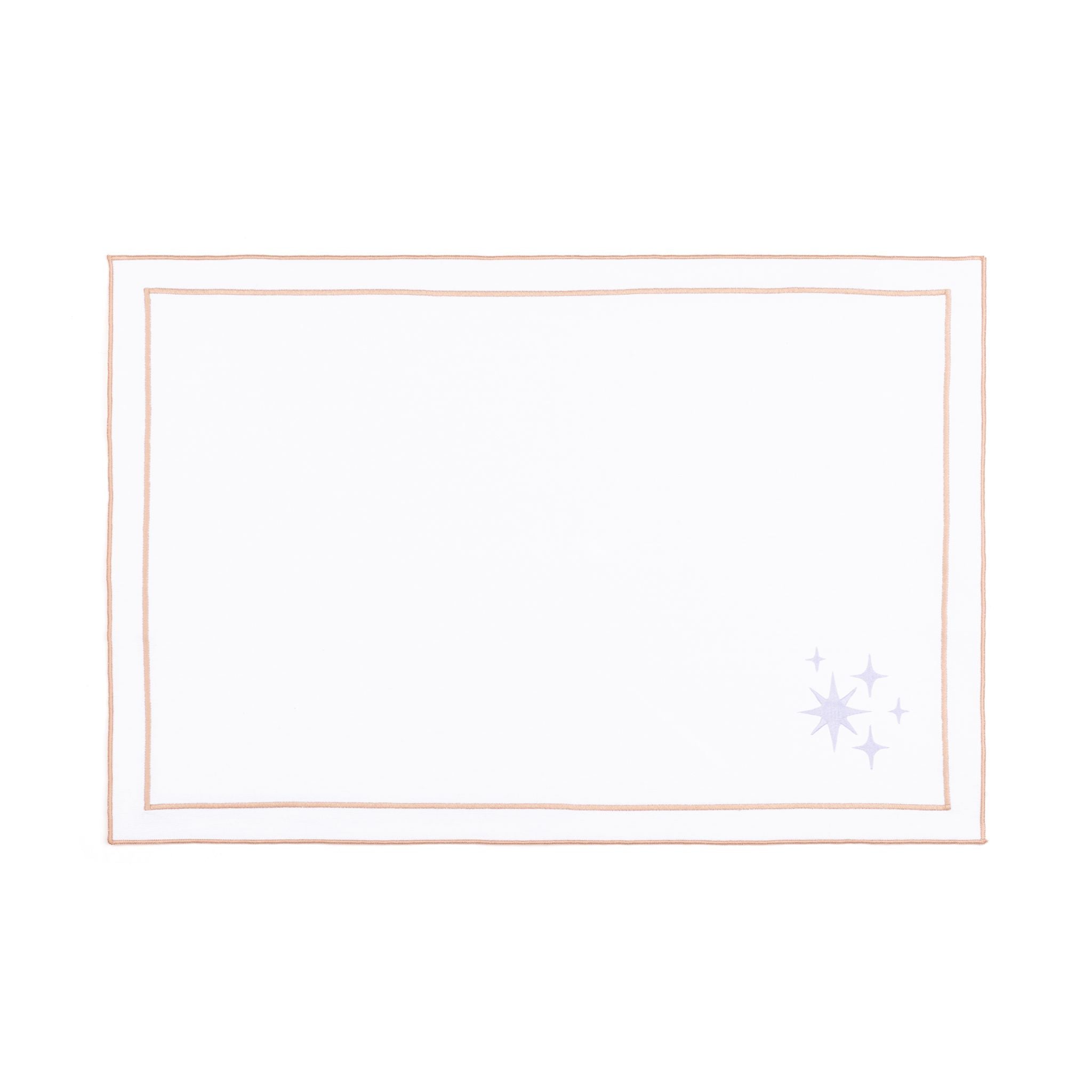 Nazaré white cotton table linen with embroidered stars