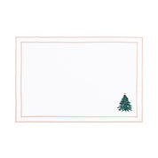 Nazaré white cotton table linen with embroidered Christmas tree and wreath