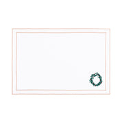 Nazaré white cotton table linen with embroidered Christmas tree and wreath