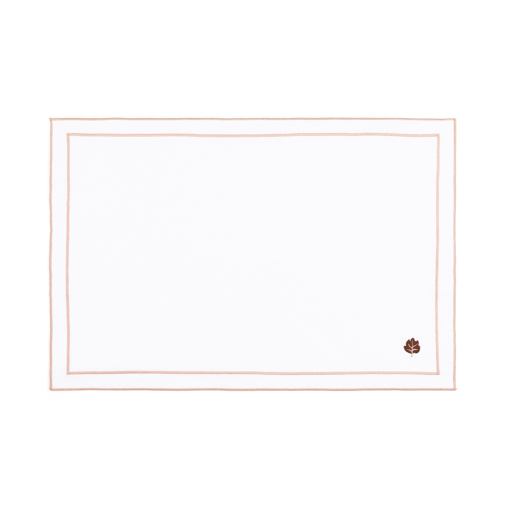 Nazaré white cotton table linen with embroidered autumn motifs