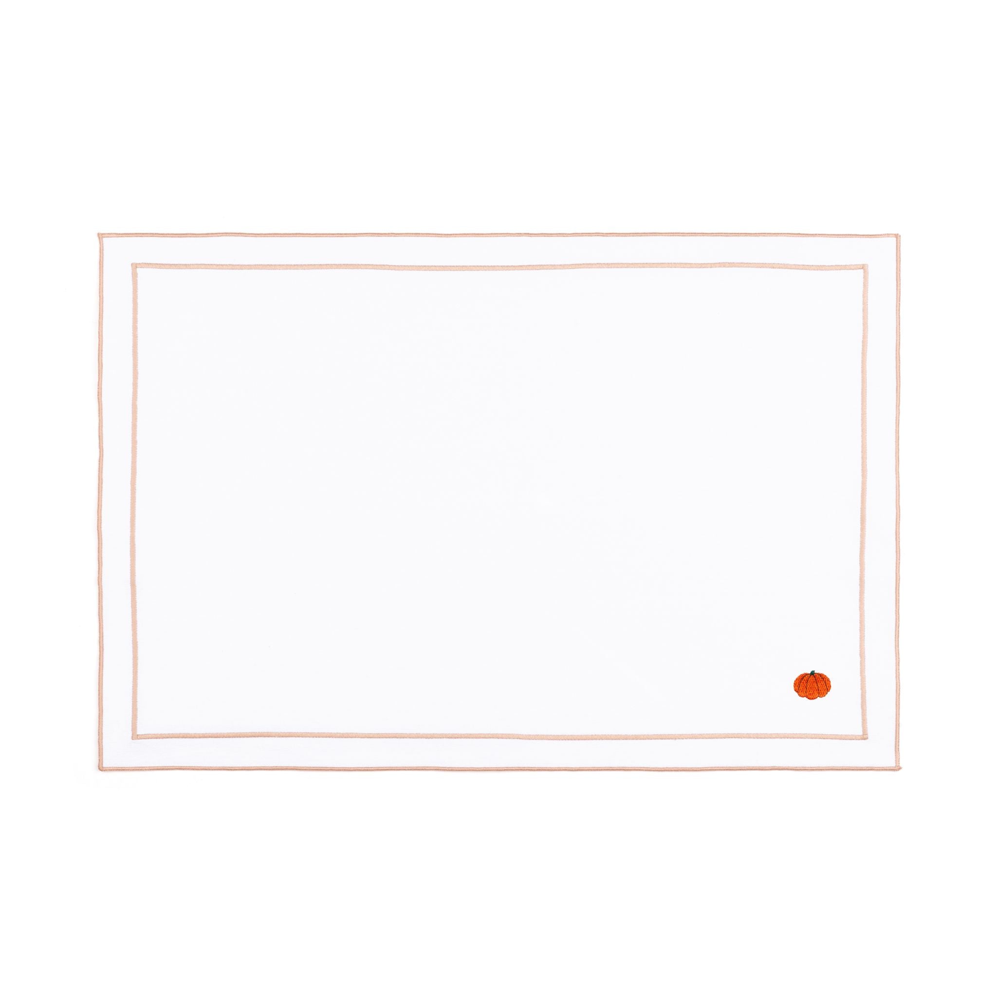 Nazaré white cotton table linen with embroidered autumn motifs