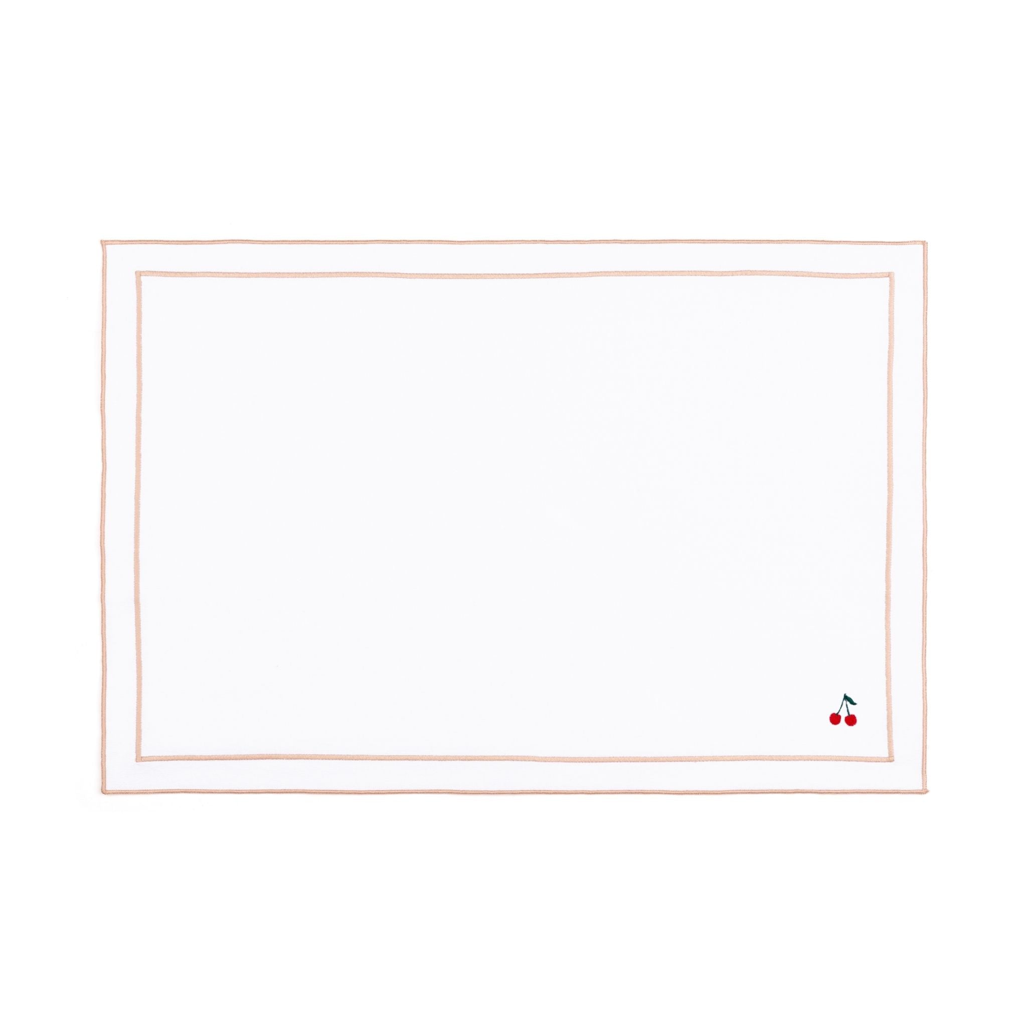 Nazaré white cotton table linen with embroidered fruits