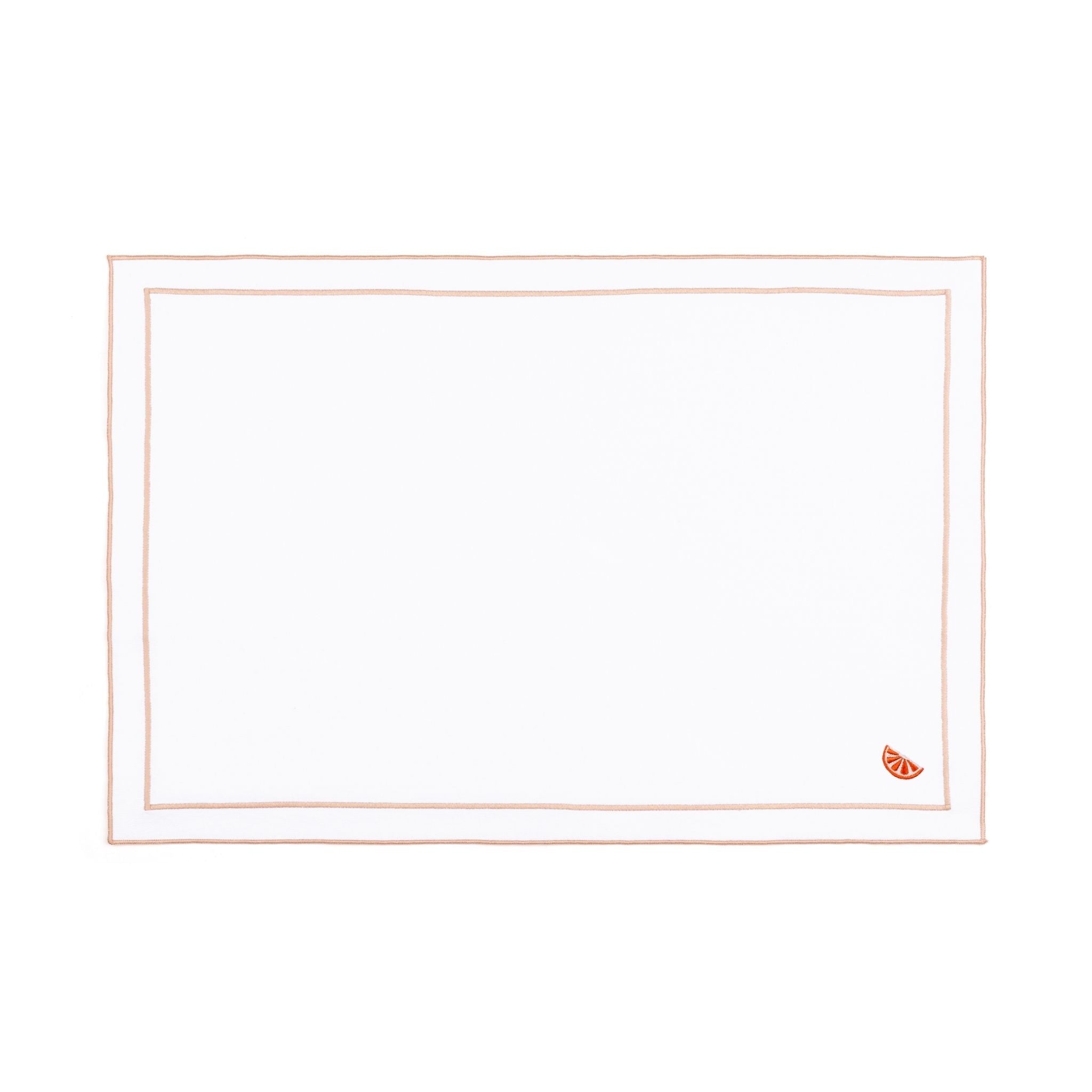 Nazaré white cotton table linen with embroidered fruits