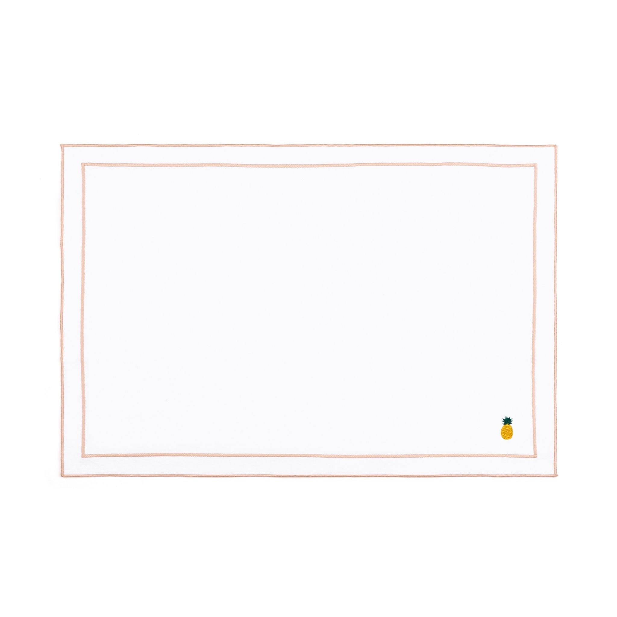 Nazaré white cotton table linen with embroidered fruits