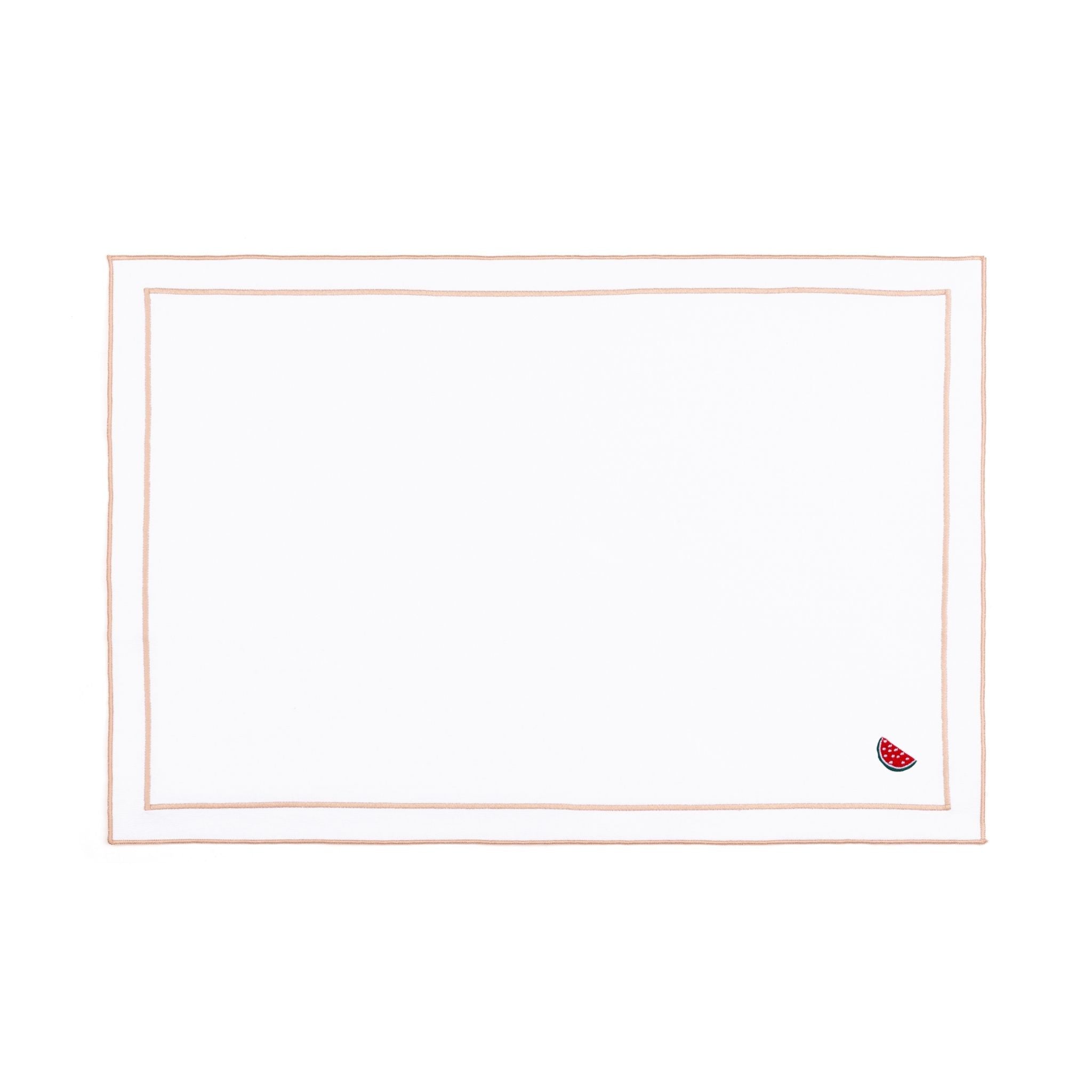 Nazaré white cotton table linen with embroidered fruits