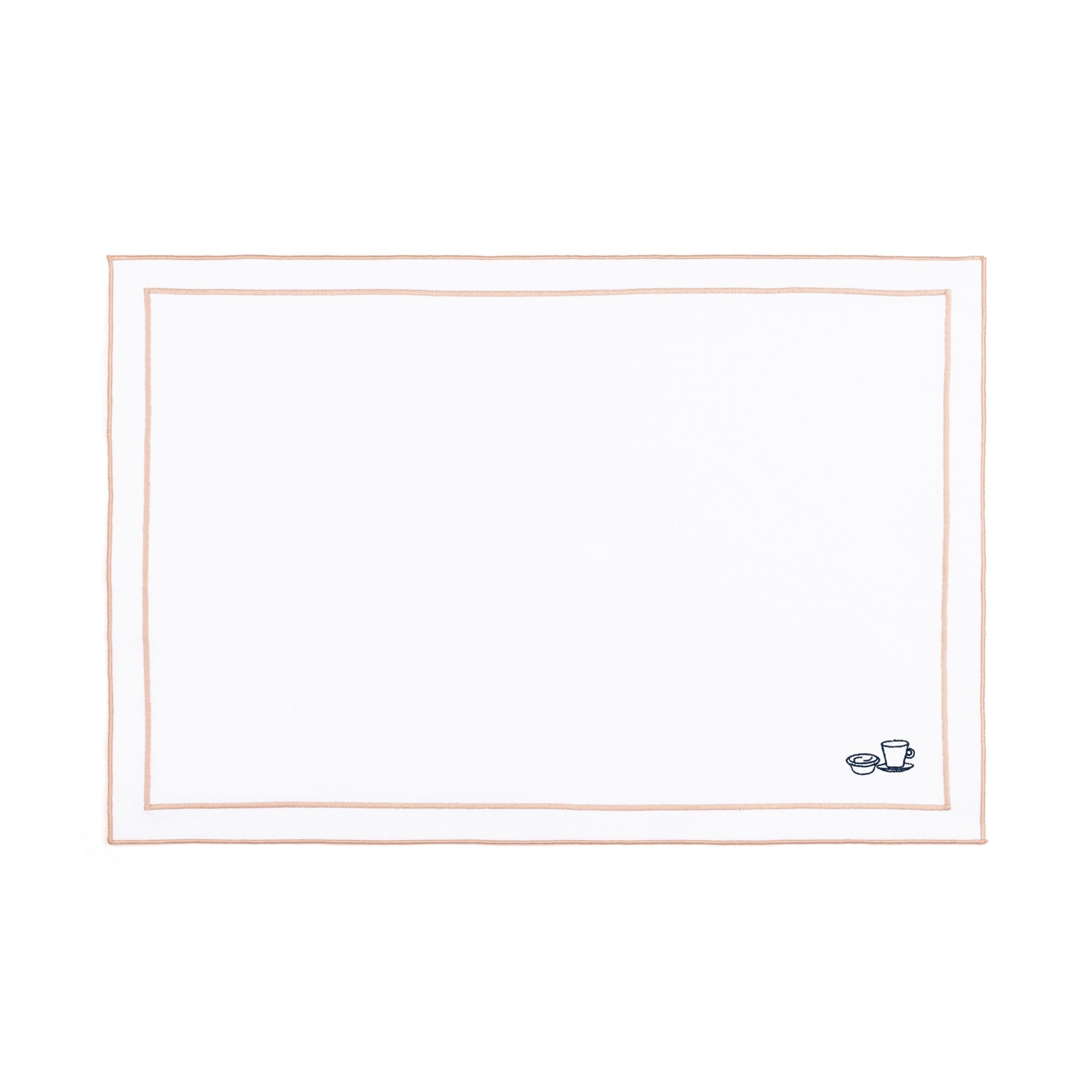 Nazaré white cotton table linen with embroidered Portugal-inspired motifs