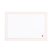 Nazaré white cotton table linen with embroidered retro sports motifs