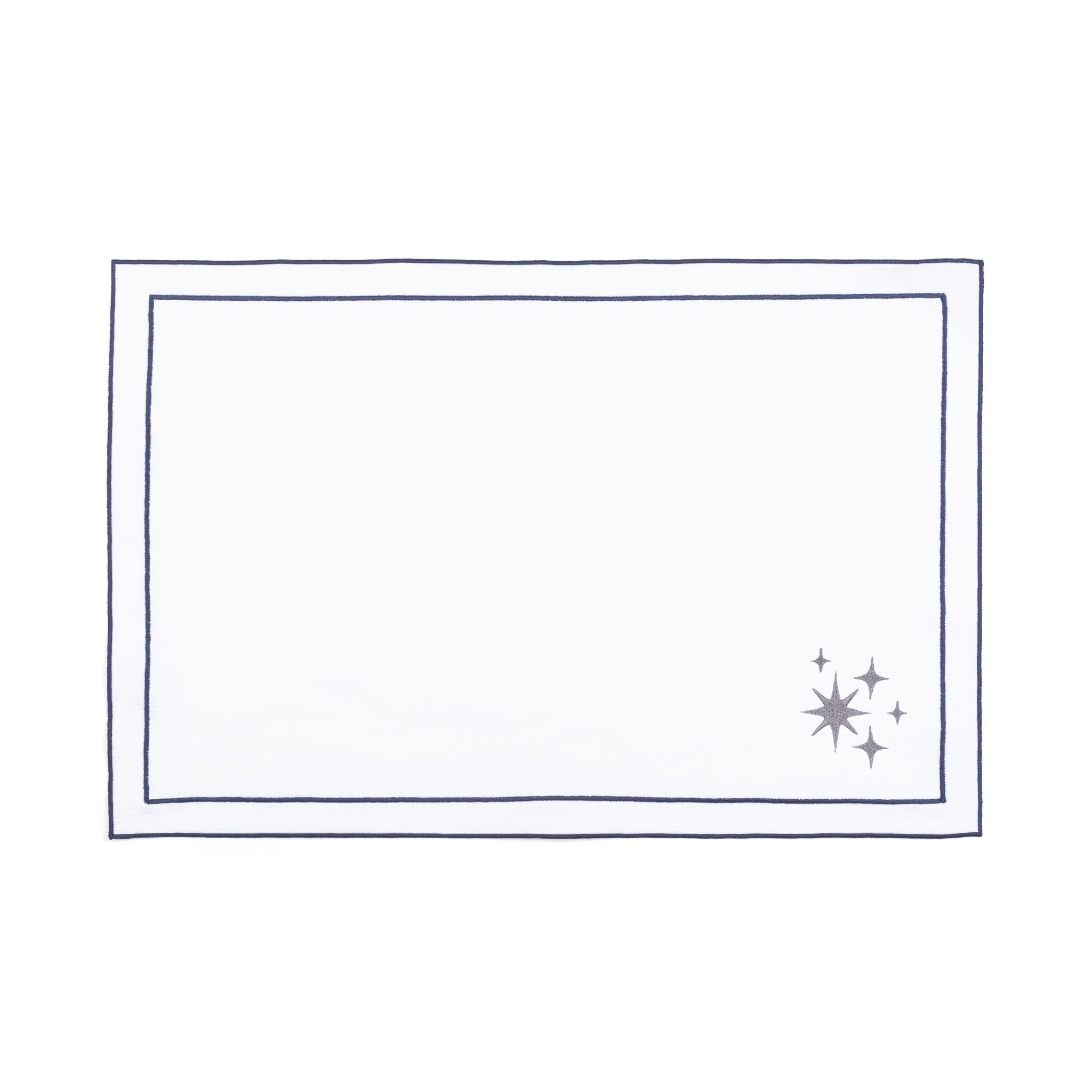 Nazaré white cotton table linen with embroidered stars