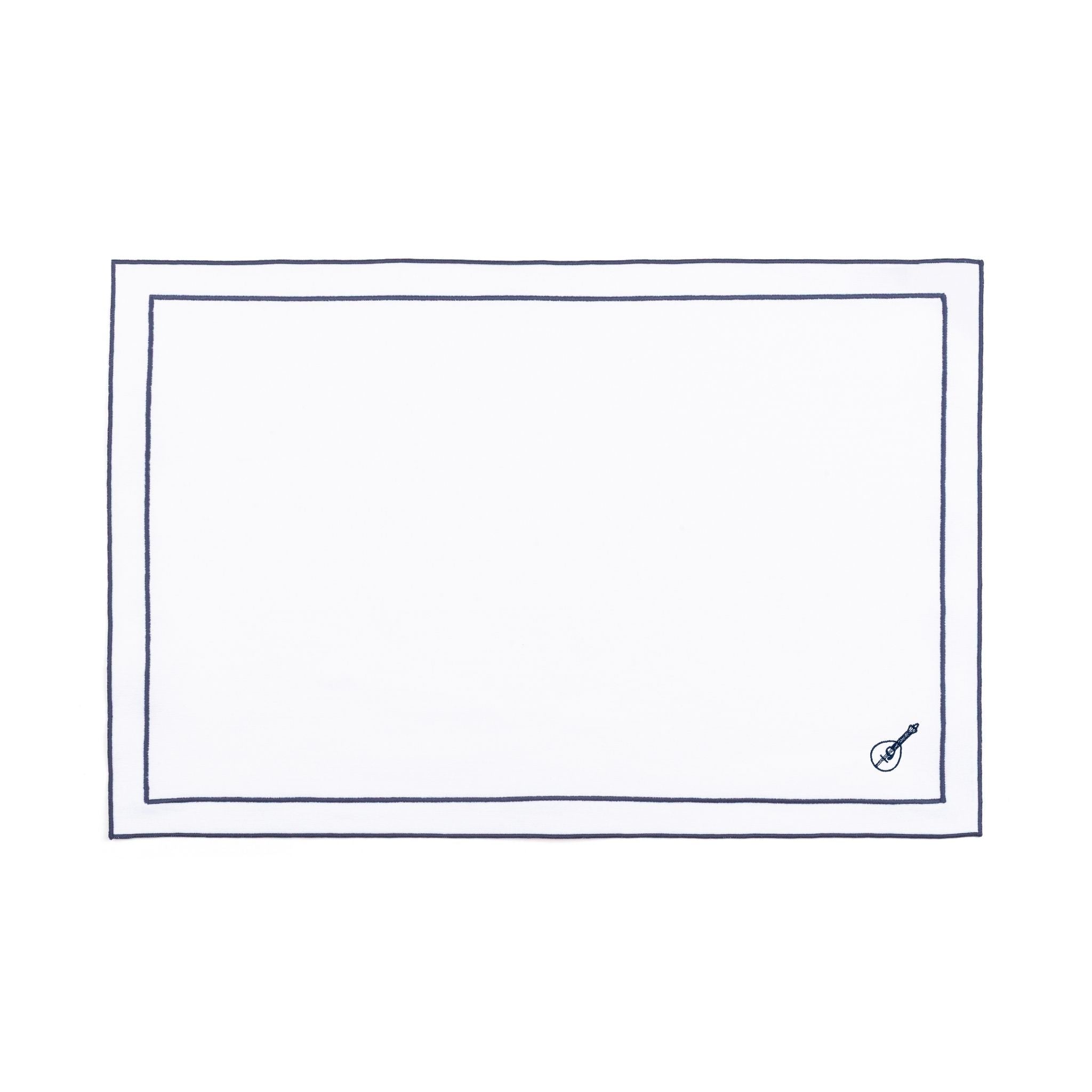 Nazaré white cotton table linen with embroidered Portugal-inspired motifs