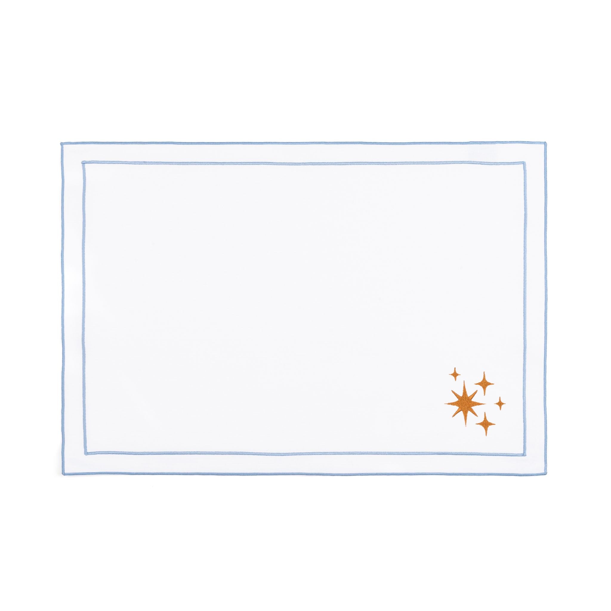 Nazaré white cotton table linen with embroidered stars