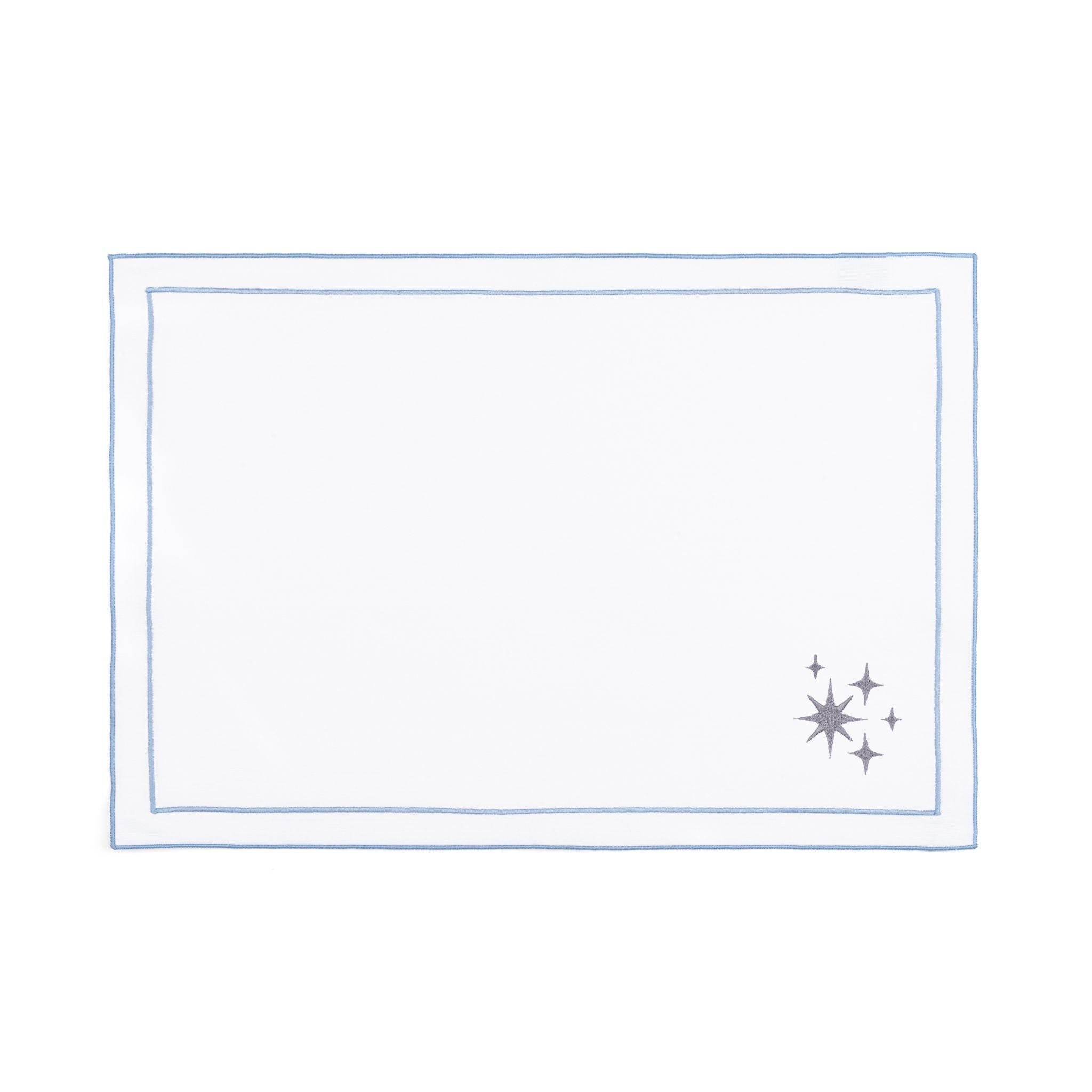 Nazaré white cotton table linen with embroidered stars