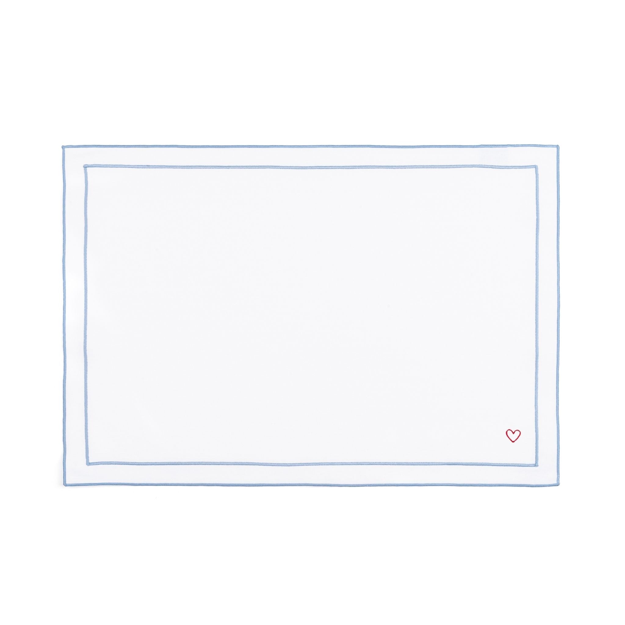 Nazaré white cotton table linen with embroidered hearts