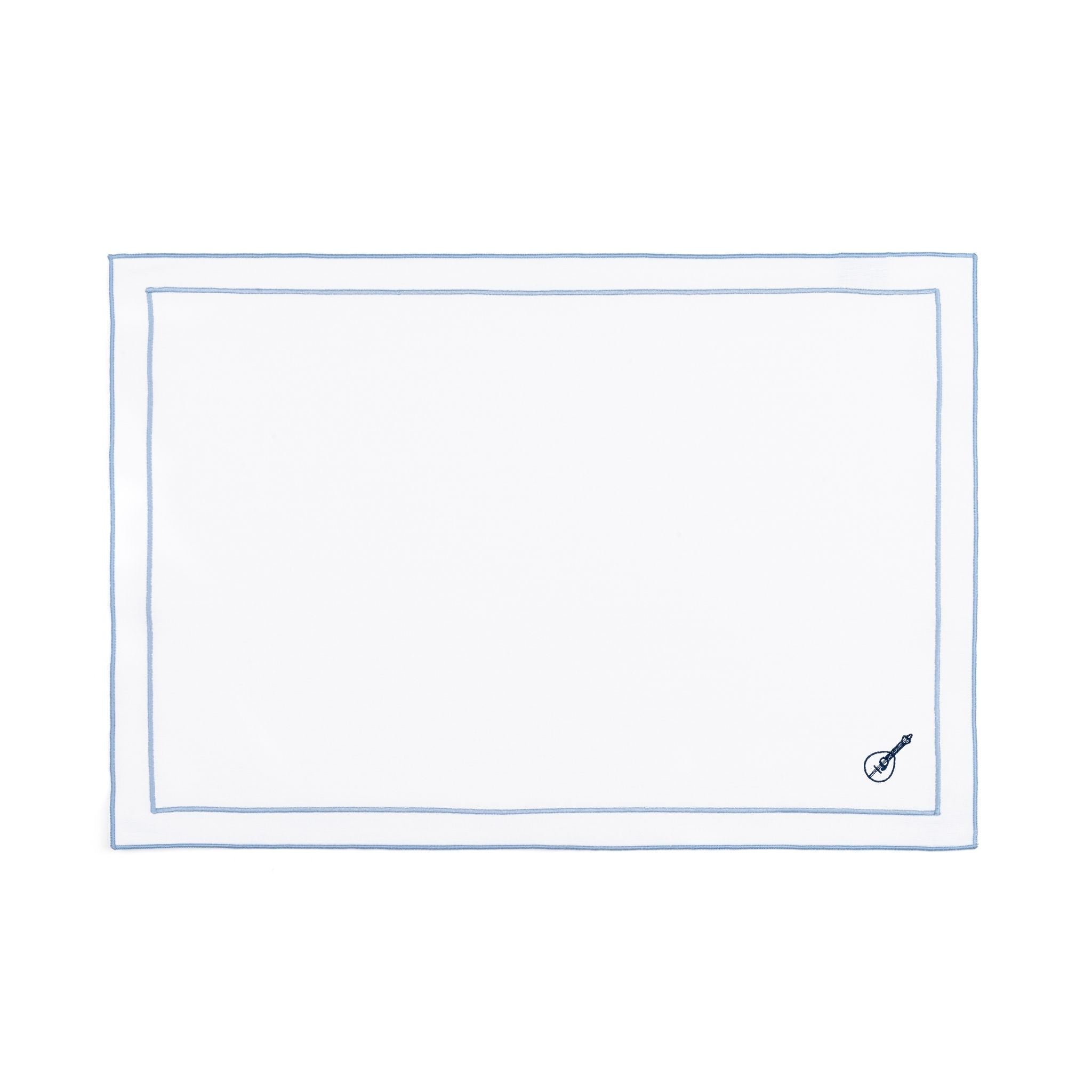 Nazaré white cotton table linen with embroidered Portugal-inspired motifs