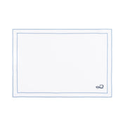 Nazaré white cotton table linen with embroidered Portugal-inspired motifs