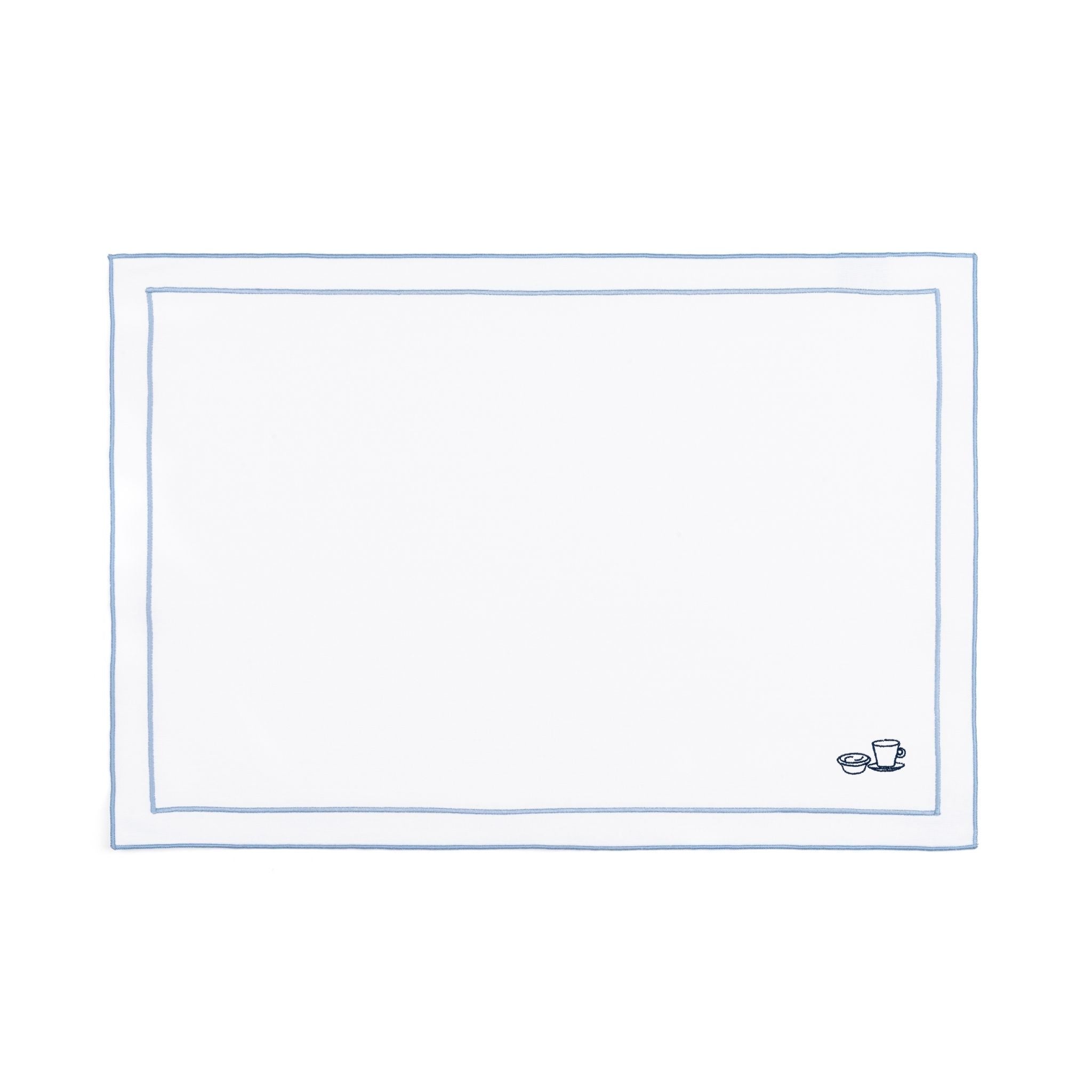 Nazaré white cotton table linen with embroidered Portugal-inspired motifs