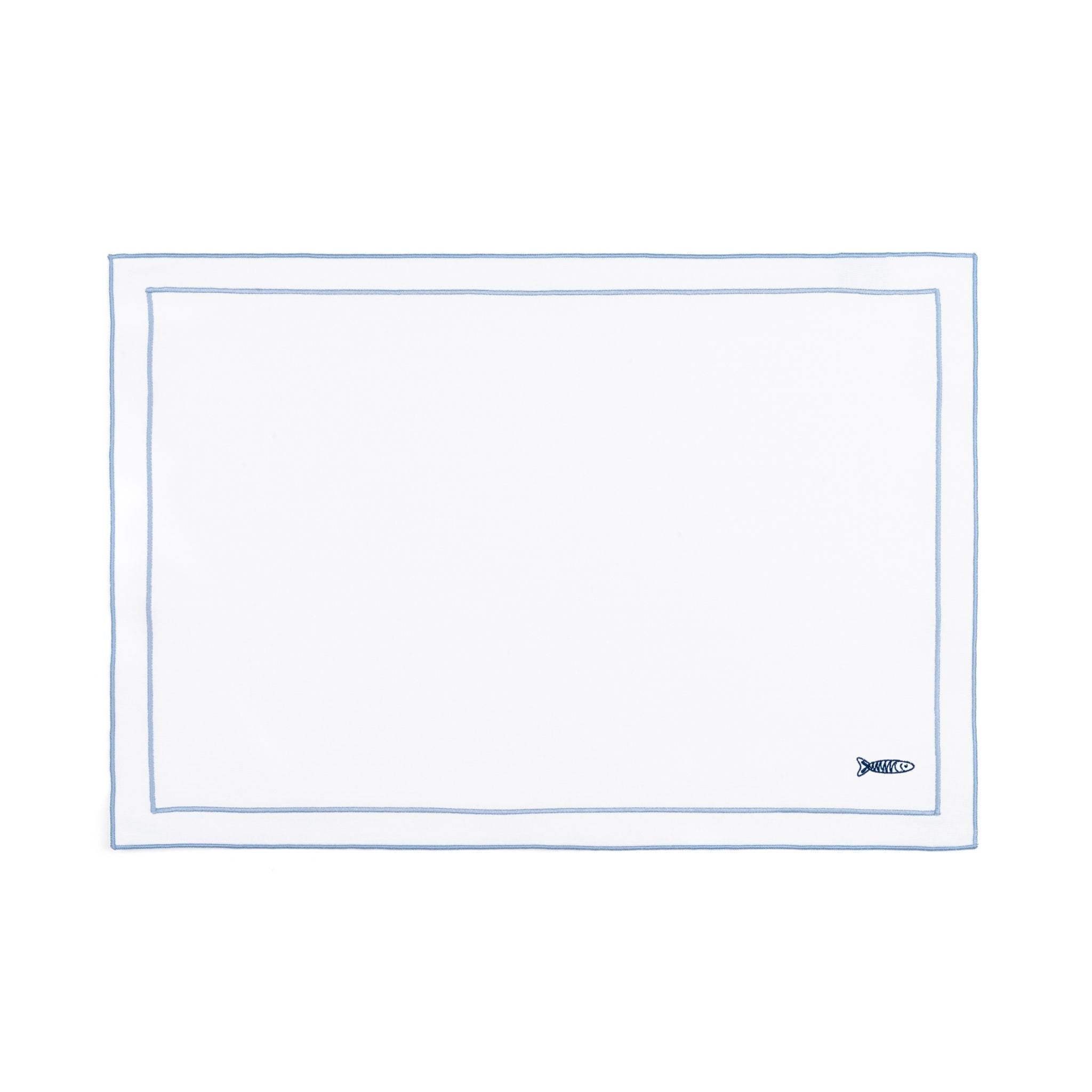 Nazaré white cotton table linen with embroidered Portugal-inspired motifs