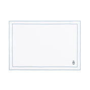 Nazaré white cotton table linen with embroidered Portugal-inspired motifs