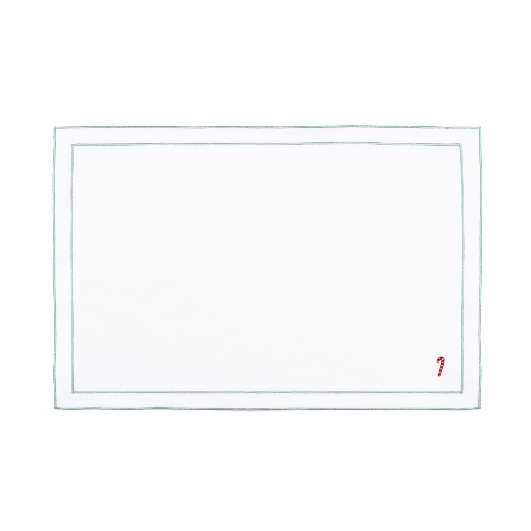 Nazaré white cotton table linen with embroidered small Christmas motifs