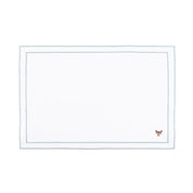 Nazaré white cotton table linen with embroidered small Christmas motifs