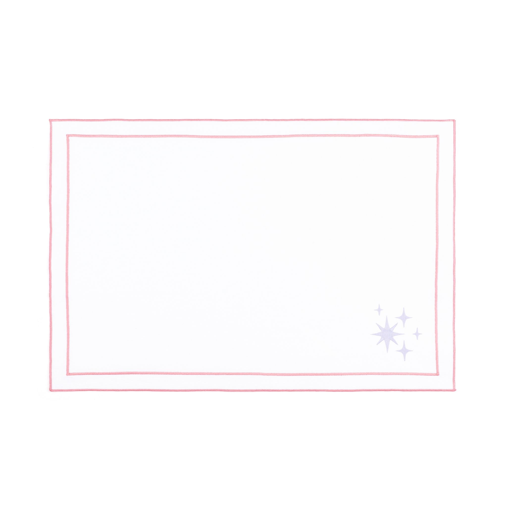 Nazaré white cotton table linen with embroidered stars