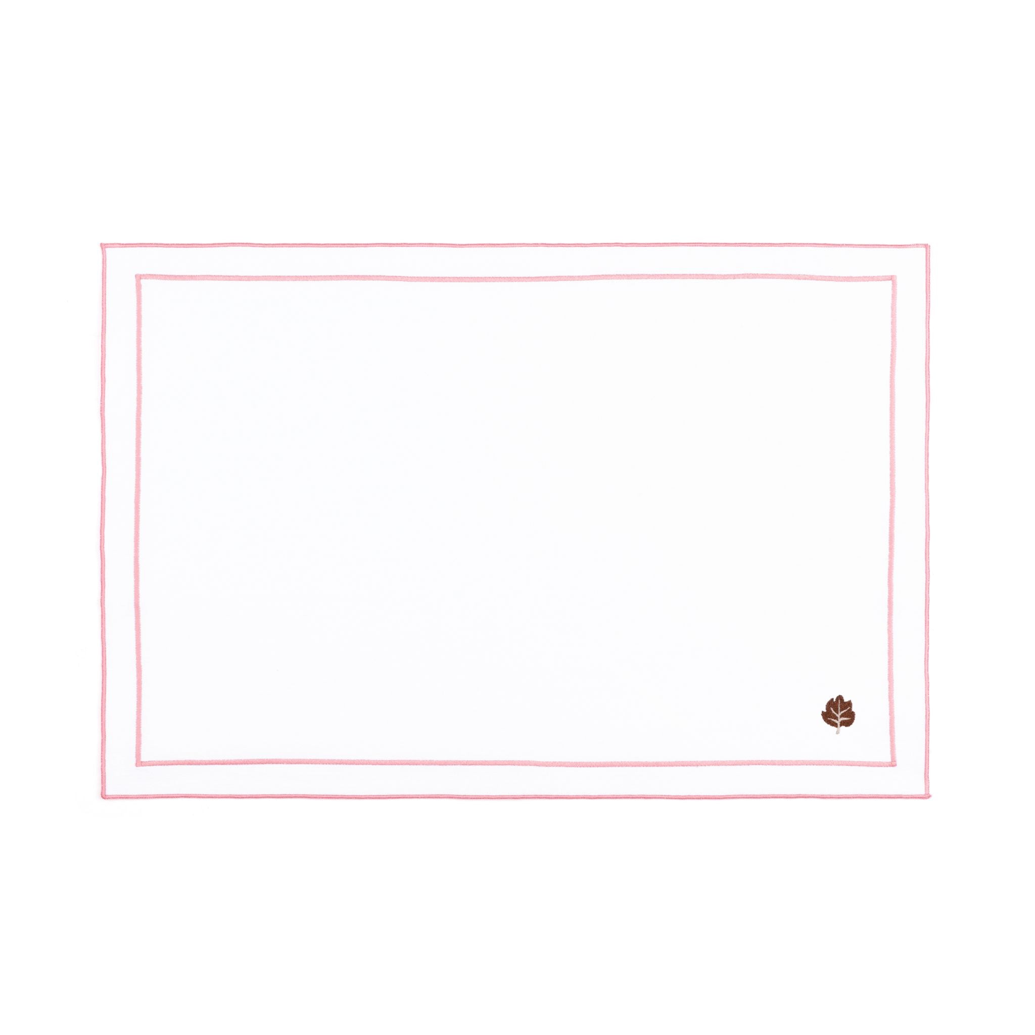 Nazaré white cotton table linen with embroidered autumn motifs