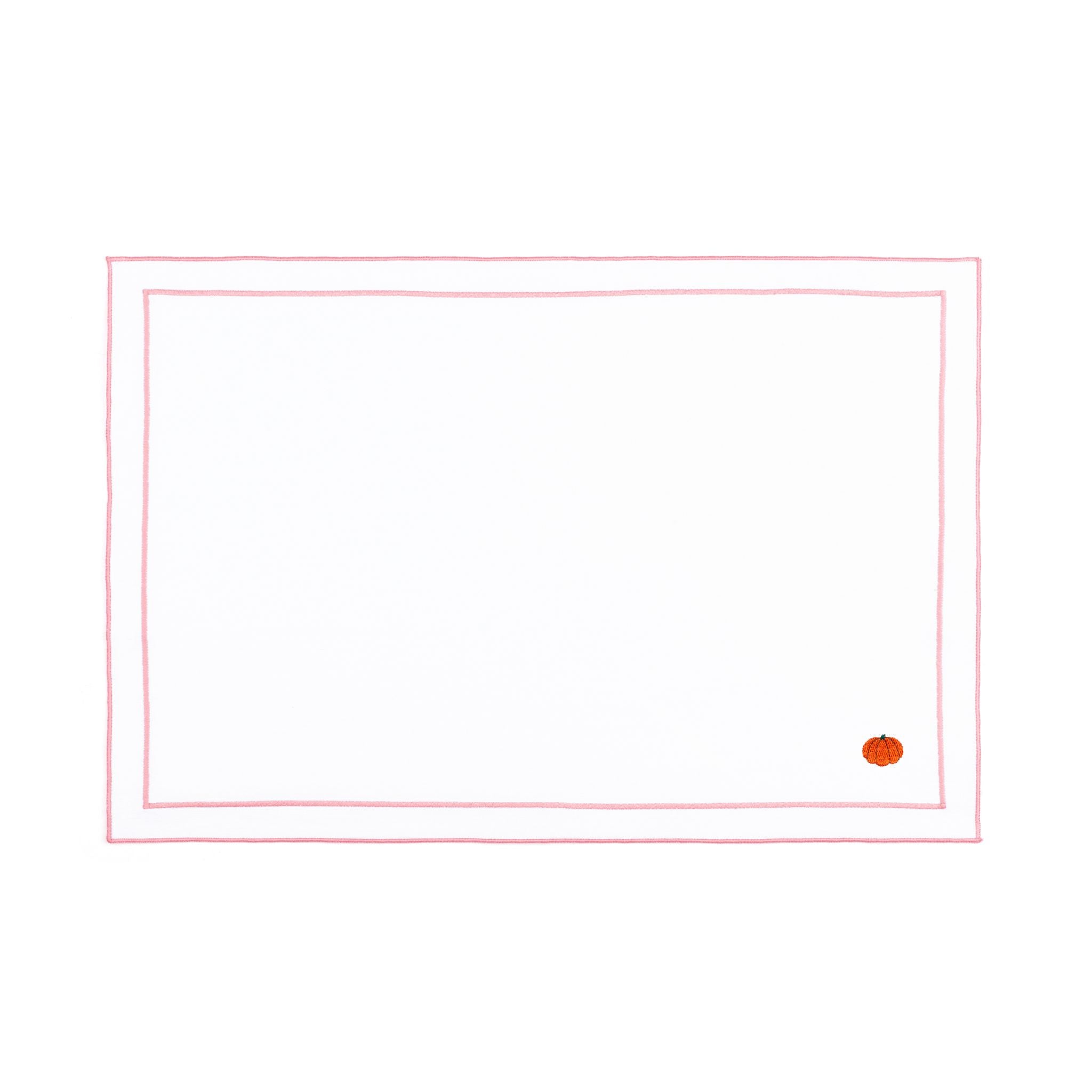 Nazaré white cotton table linen with embroidered autumn motifs