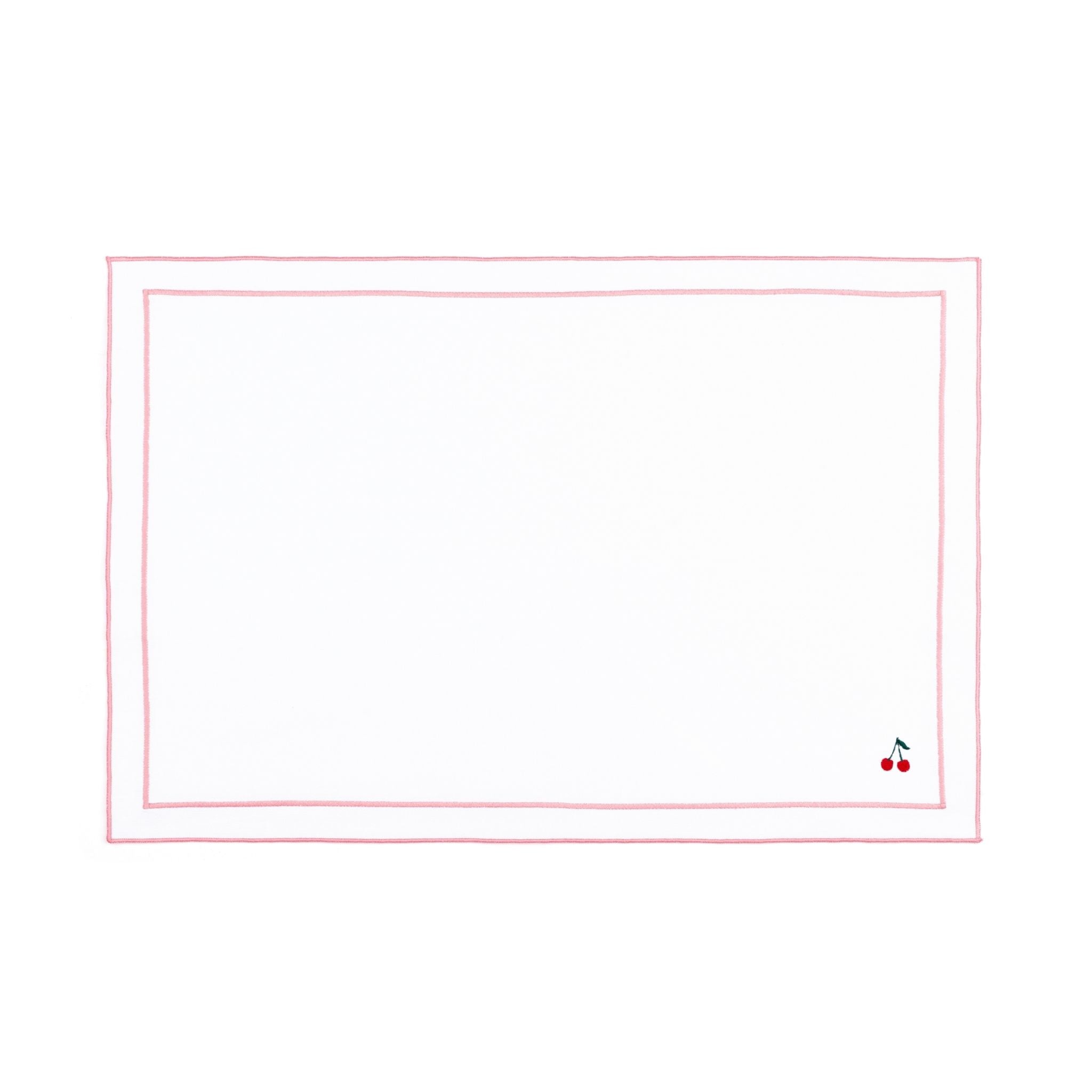 Nazaré white cotton table linen with embroidered fruits