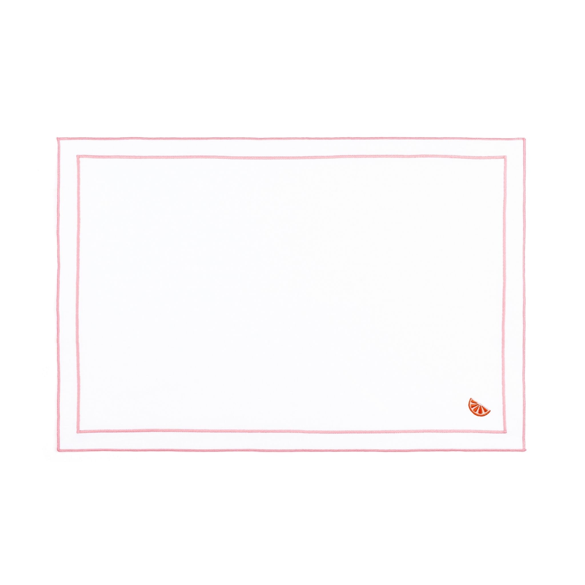 Nazaré white cotton table linen with embroidered fruits