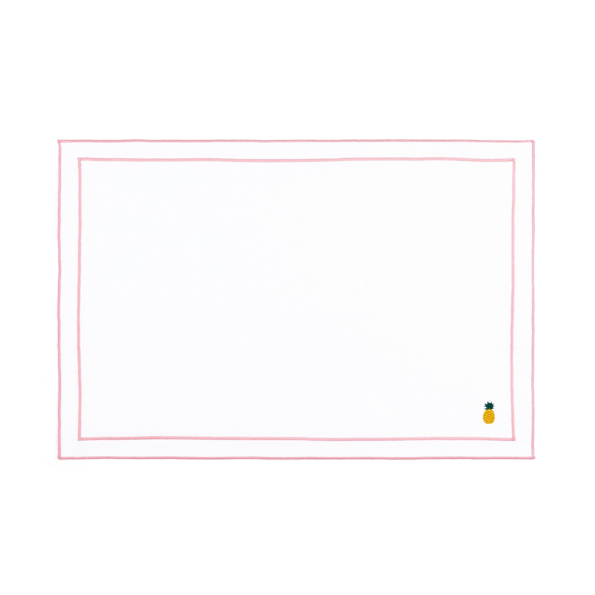 Nazaré white cotton table linen with embroidered fruits