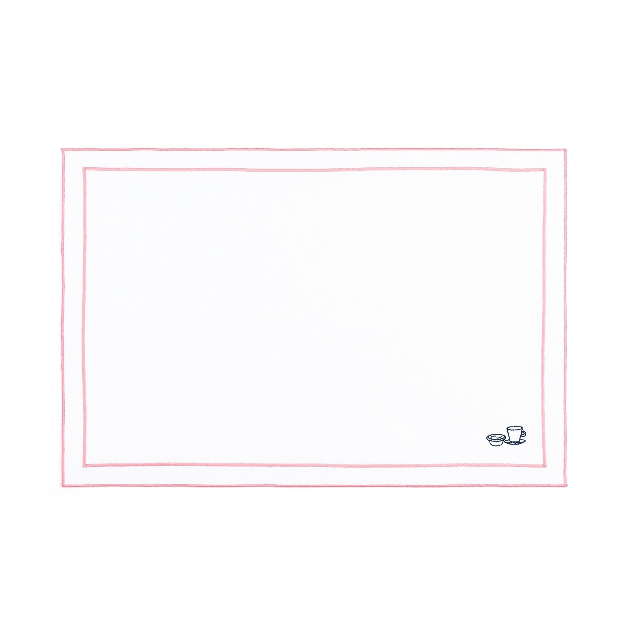 Nazaré white cotton table linen with embroidered Portugal-inspired motifs