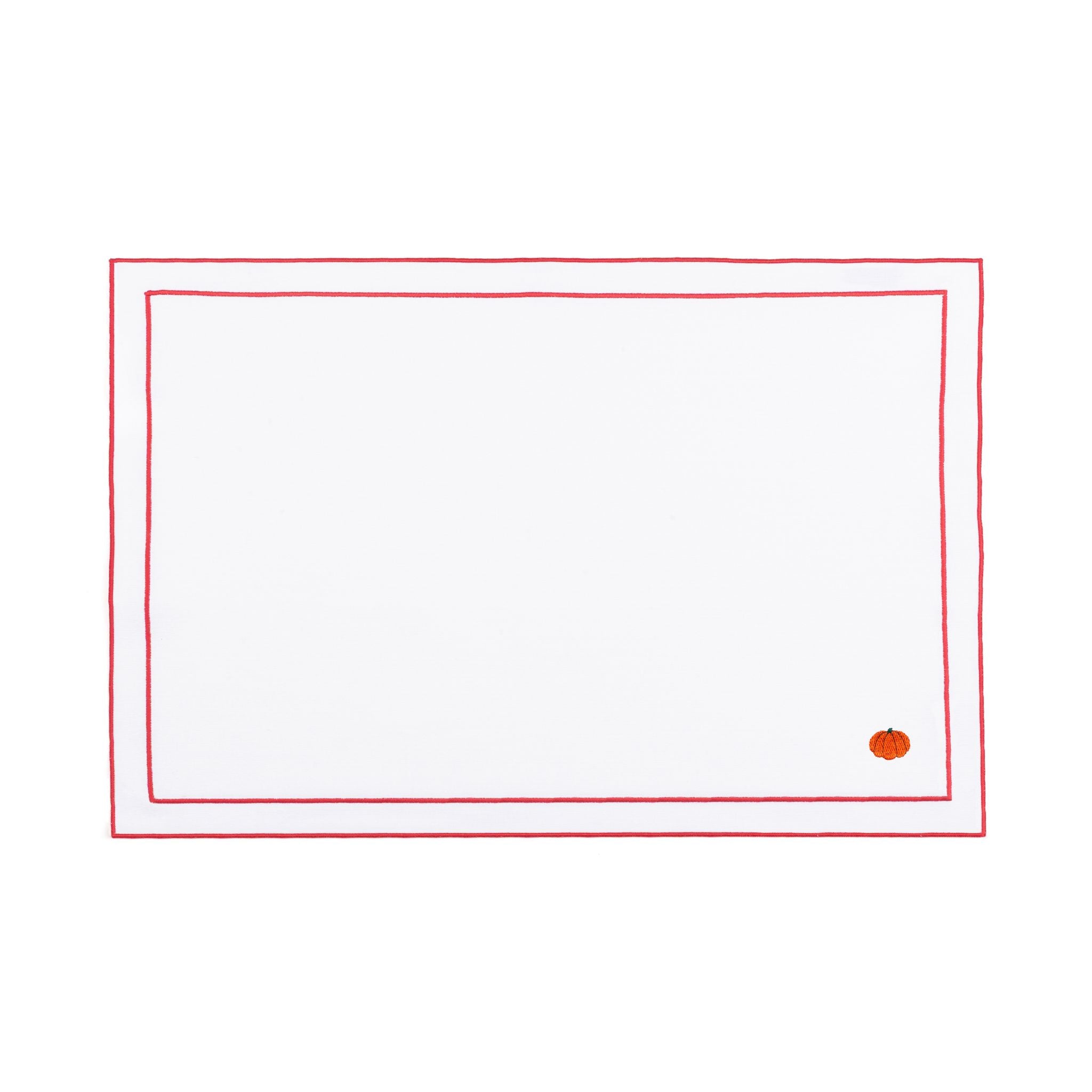 Nazaré white cotton table linen with embroidered autumn motifs