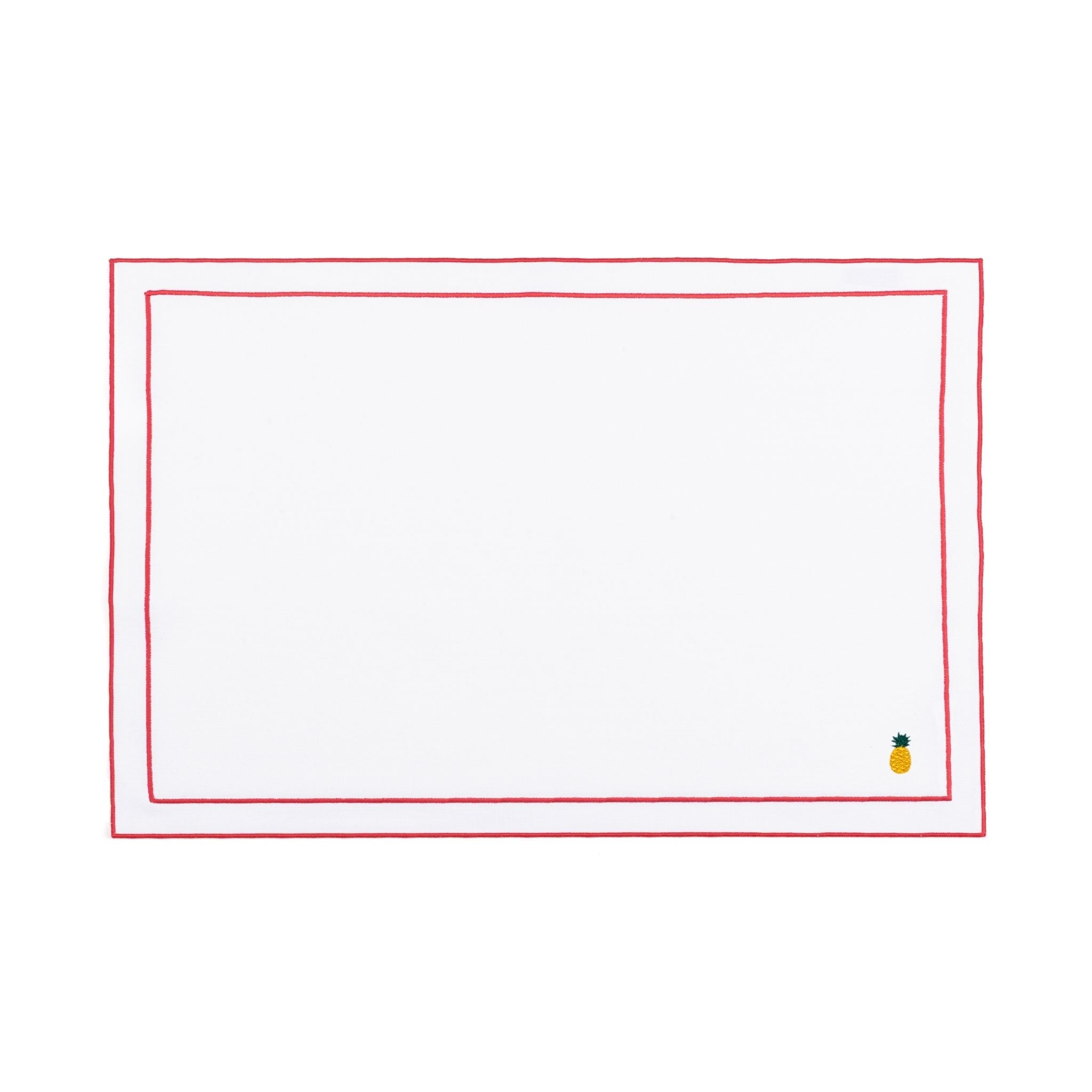 Nazaré white cotton table linen with embroidered fruits