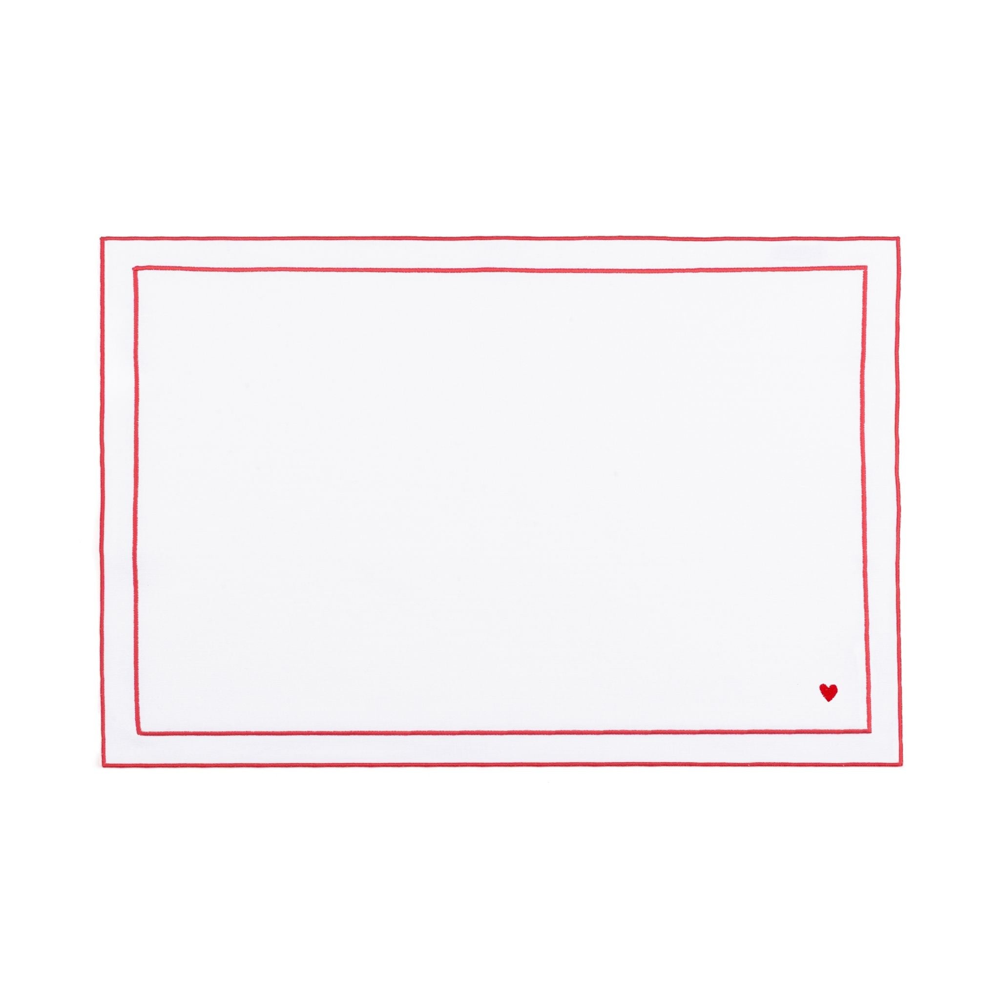 Nazaré white cotton table linen with embroidered hearts