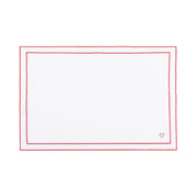 Nazaré white cotton table linen with embroidered hearts