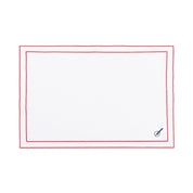 Nazaré white cotton table linen with embroidered Portugal-inspired motifs