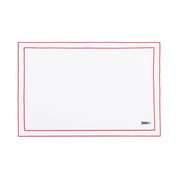 Nazaré white cotton table linen with embroidered Portugal-inspired motifs