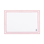 Nazaré white cotton table linen with embroidered Portugal-inspired motifs