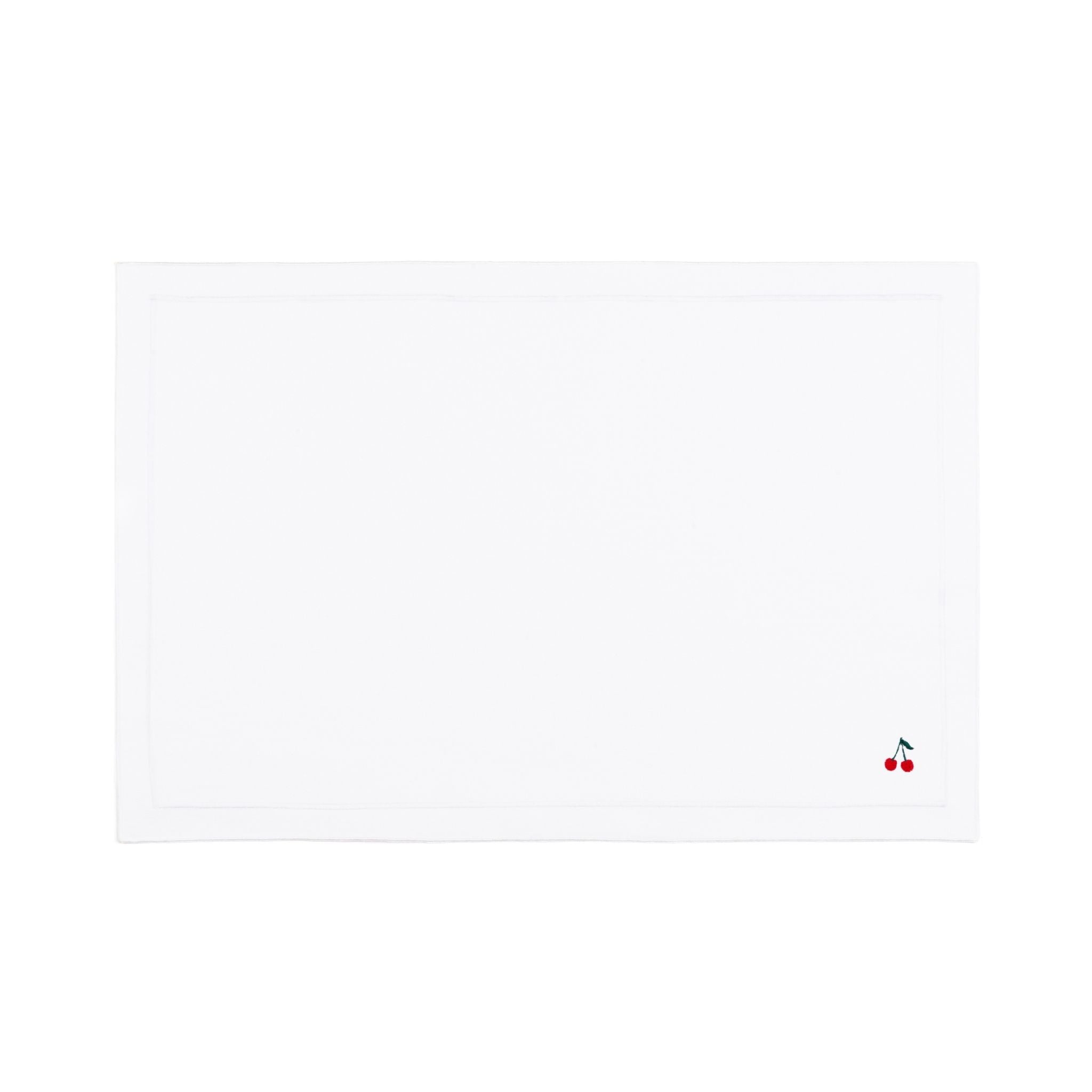 Nazaré white cotton table linen with embroidered fruits