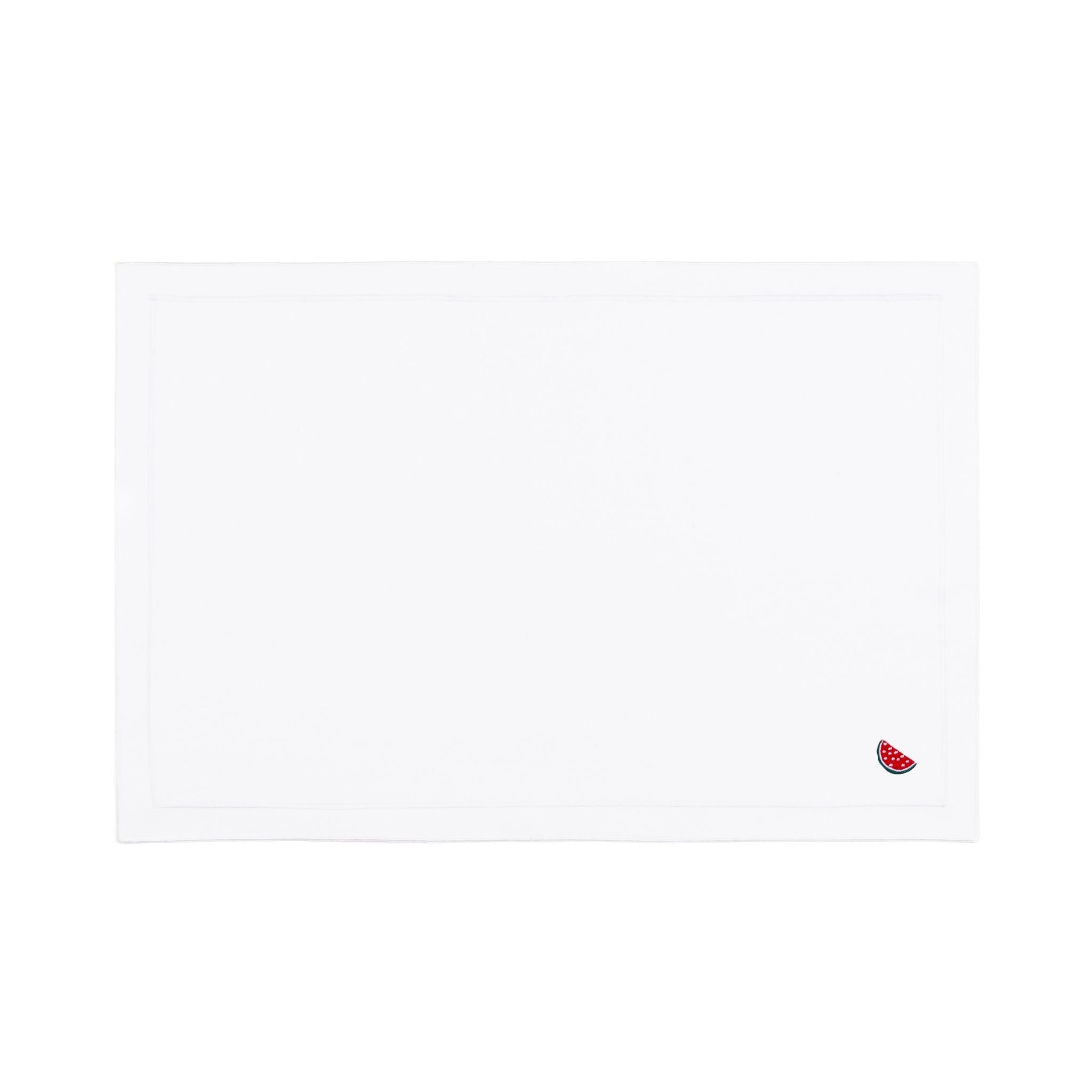 Nazaré white cotton table linen with embroidered fruits