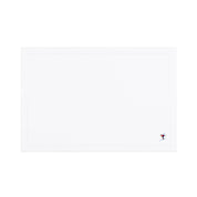 Nazaré white cotton table linen with embroidered retro sports motifs