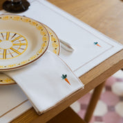 Nazaré white cotton table linen with embroidered Easter motifs