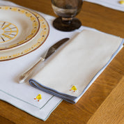 Nazaré ecru cotton table linen with embroidered Easter motifs