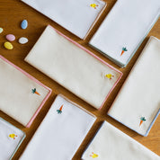 Nazaré ecru cotton table linen with embroidered Easter motifs